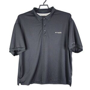 Mens Black Columbia PFG Omni-Shade Polo Shirt Short Sleeve Fishing Gear Size XL